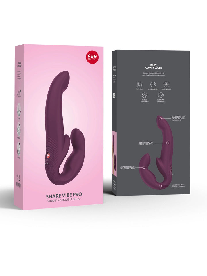 Fun Factory Share Vibe Pro Vibrating Strapless Strap-On - joujou.com.au