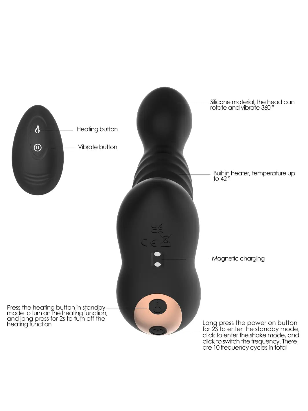 Winyi Derek Warming Rotating Vibrating Prostate Stimulator - joujou.com.au