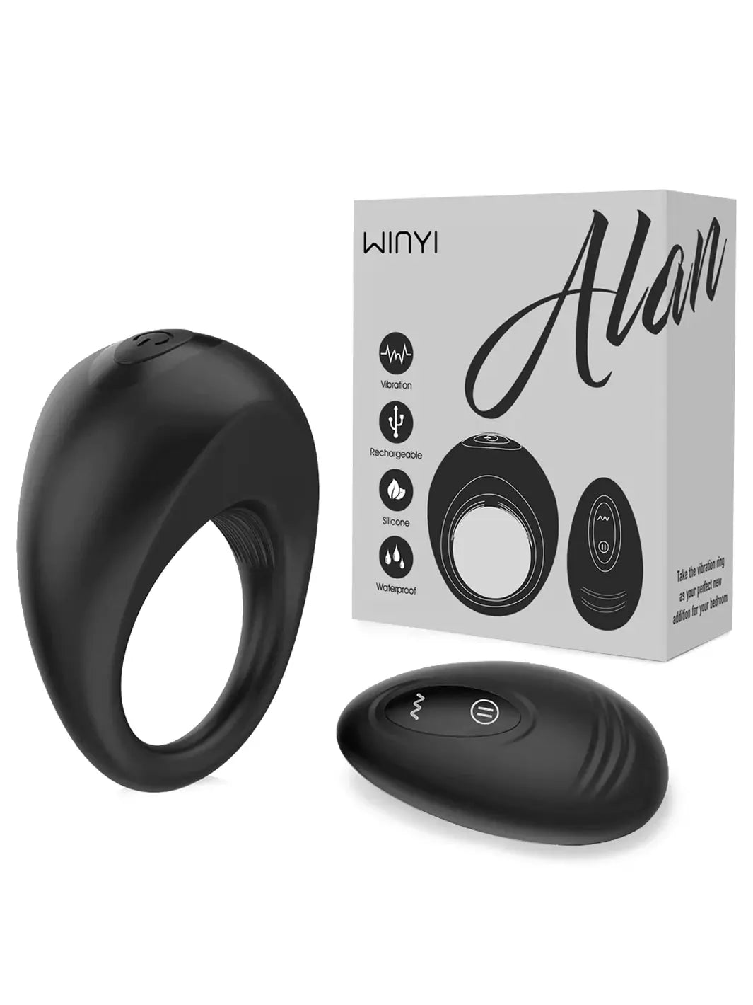 Winyi Alan Remote Control Vibrating Cock Ring - joujou.com.au