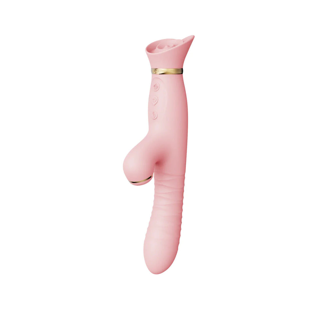 ZALO Rose Rabbit Thruster With Clitoral Suction - joujou.com.au