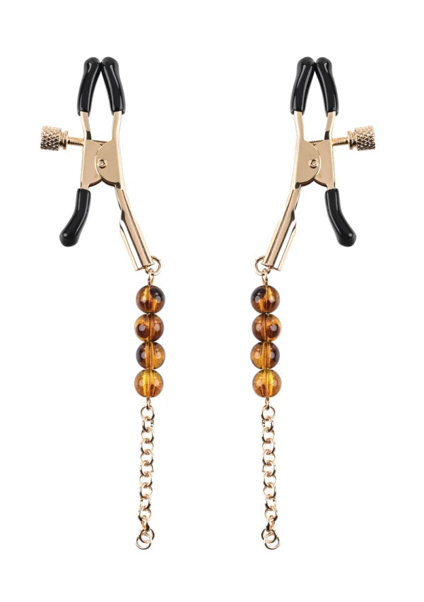 Sincerely Amber Beaded Nipple Clamps - joujou.com.au