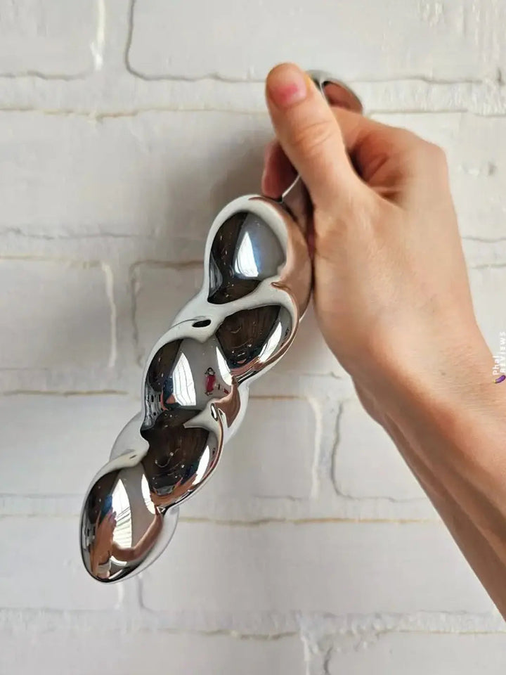 Njoy Disco Stainless Steel Beaded Dildo - joujou.com.au