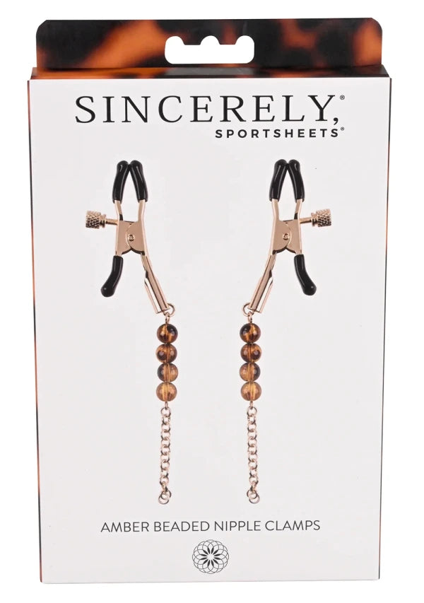 Sincerely Amber Beaded Nipple Clamps - joujou.com.au