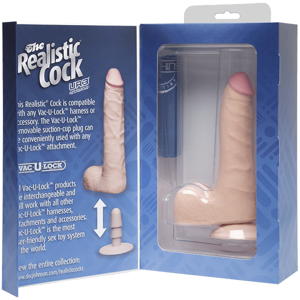 The Realistic Cock UR3 - 7 in. SLIM With Balls - joujou.com.au