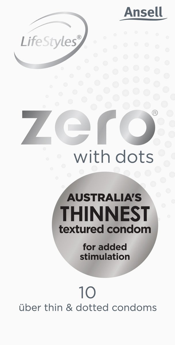 LifeStyles Healthcare Zero Uber Thin with Dots Condoms - joujou.com.au