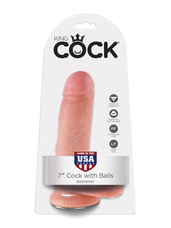 King Cock - 7 in. Cock With Balls Flesh