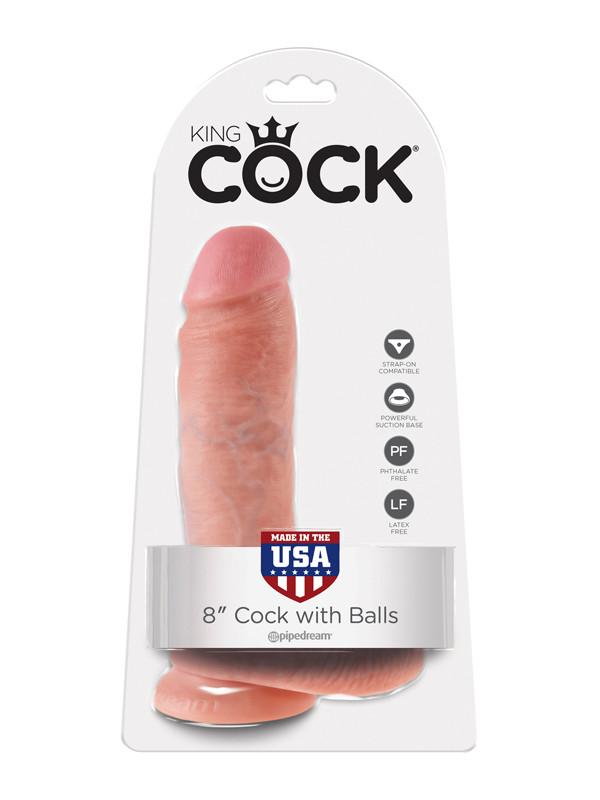 King Cock - 8 in. Cock With Balls Flesh