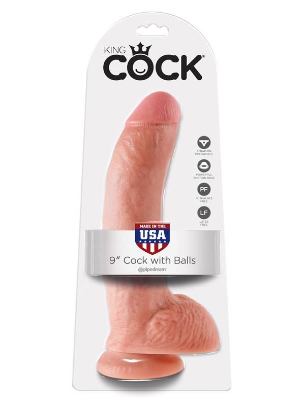 King Cock - 9 in. Cock With Balls Flesh