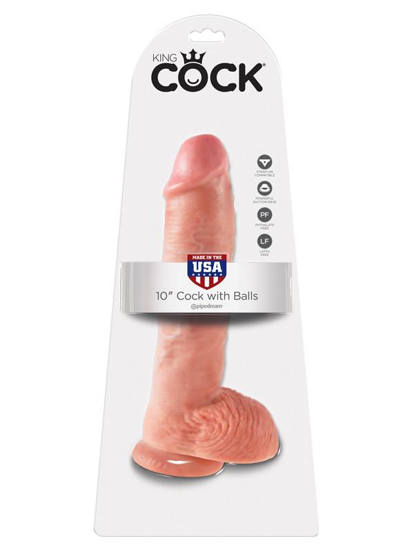 King Cock - 10 in. Cock With Balls Flesh