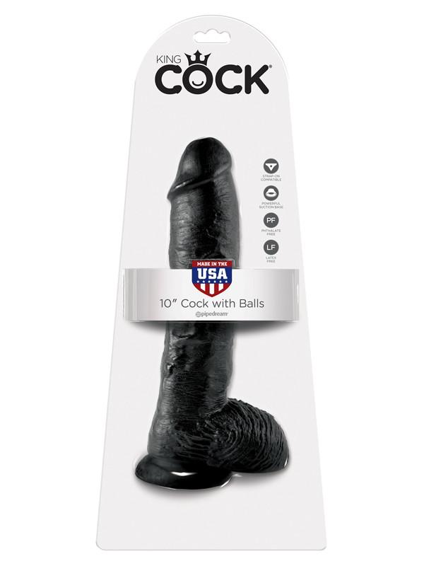 King Cock - 10 in. Cock With Balls Black