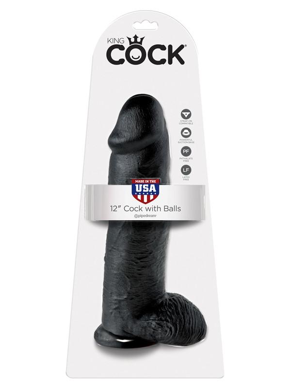 King Cock - 12 in. Cock With Balls Black