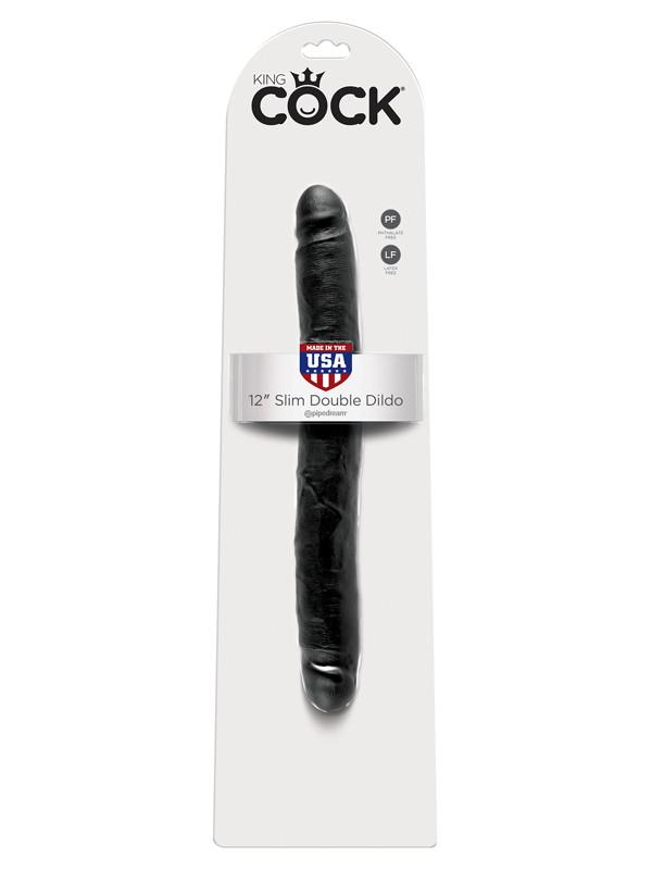 King Cock - 12 in. Slim Double Black