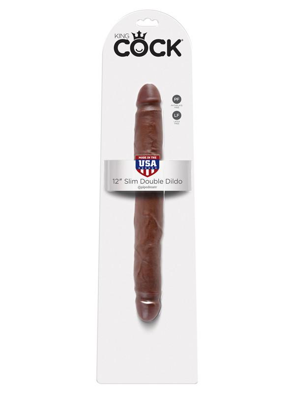 King Cock - 12 in. Slim Double Brown