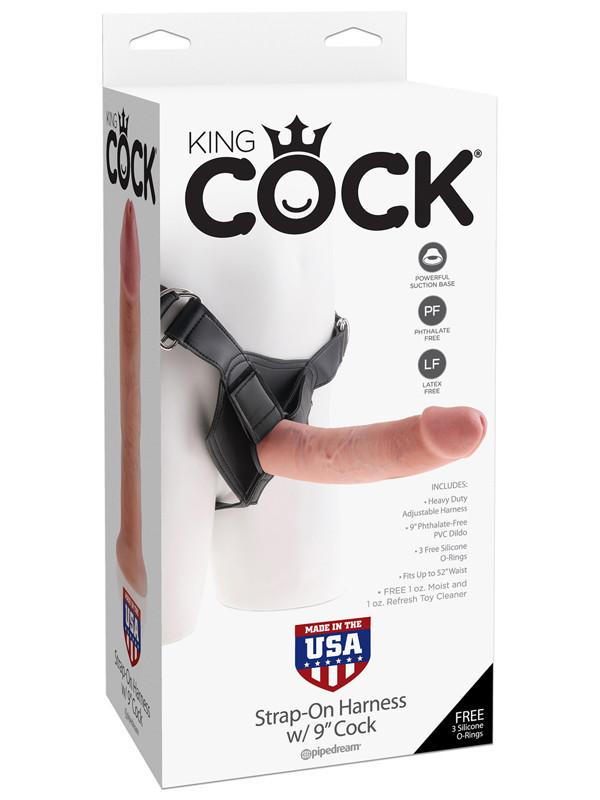 King Cock Strap-On Harness W/9 in. Cock - joujou.com.au