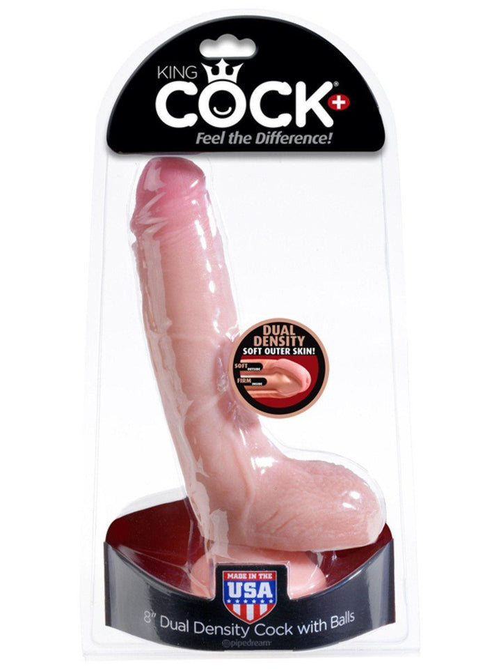 King Cock Dual Density 8 in. Cock with Balls - joujou.com.au