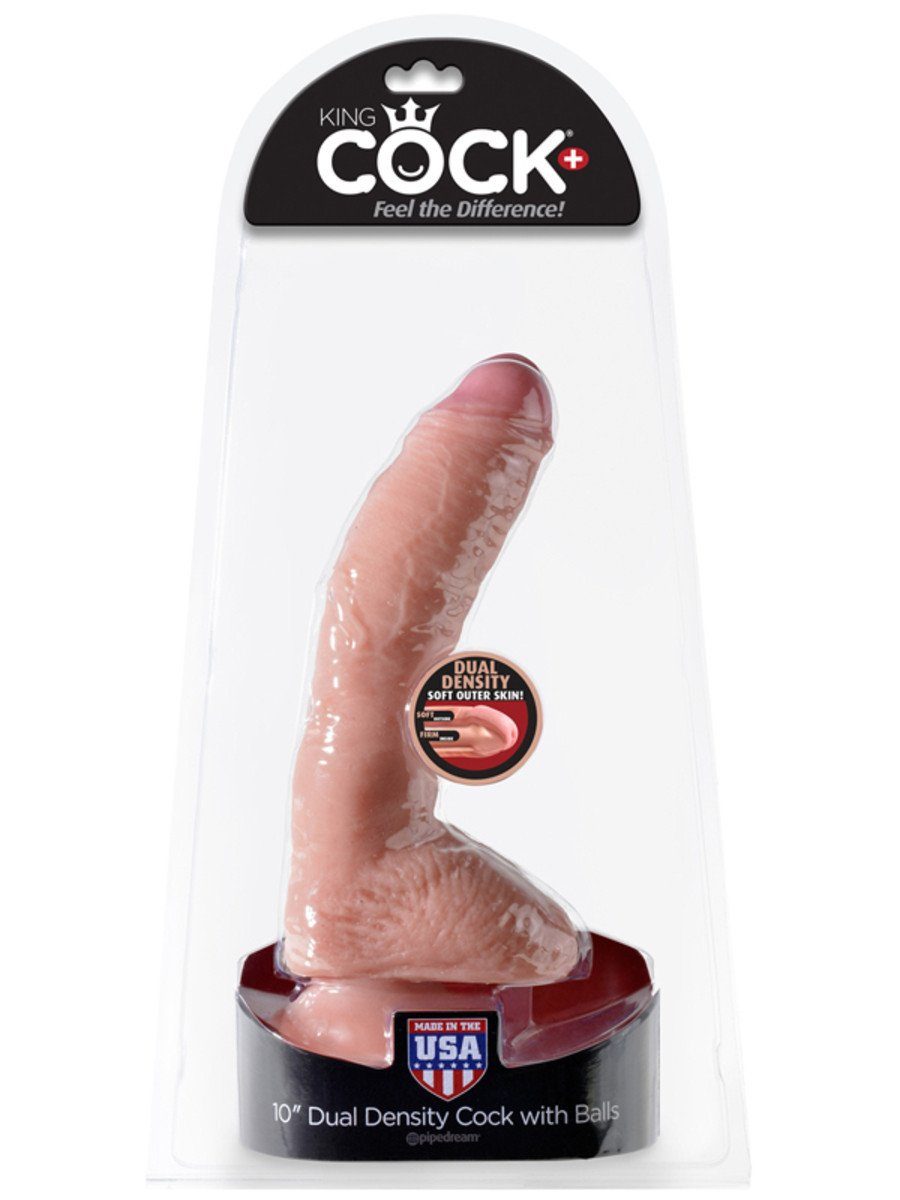 King Cock Dual Density 10 in. Cock with Balls - joujou.com.au