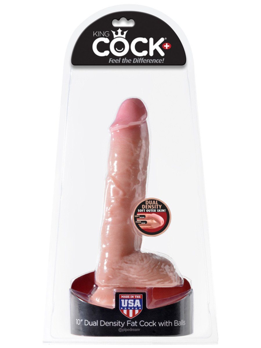 King Cock Dual Density 10 in. Fat Cock with Balls - joujou.com.au