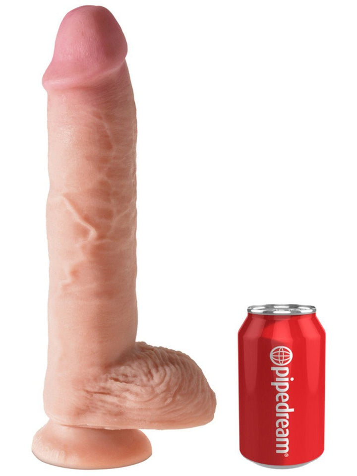 King Cock Dual Density 10 in. Fat Cock with Balls - joujou.com.au