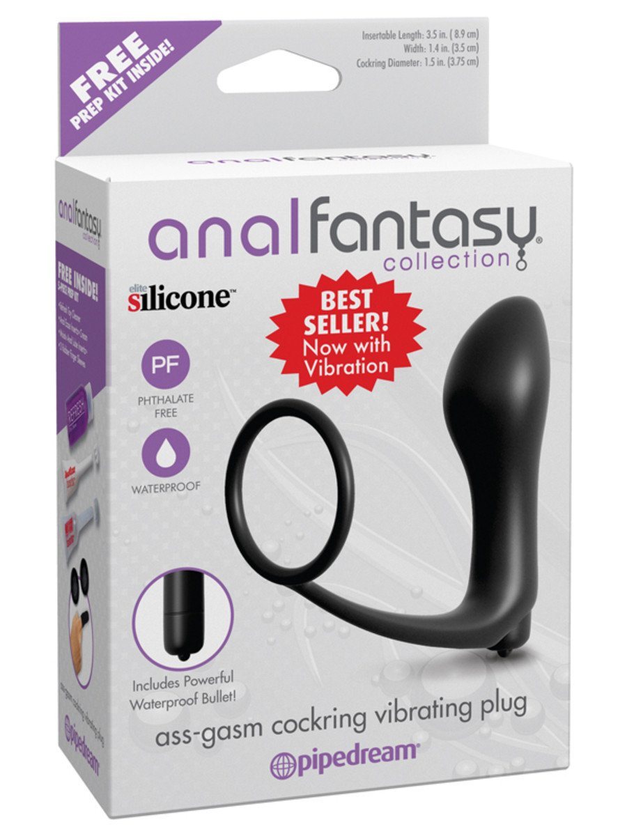 Anal Fantasy Collection Vibrating Ass-Gasm Cockring Plug - joujou.com.au