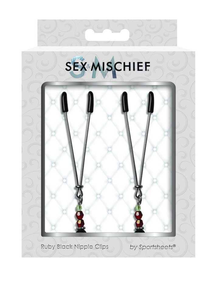 Sex & Mischief Ruby Black Nipple Clips