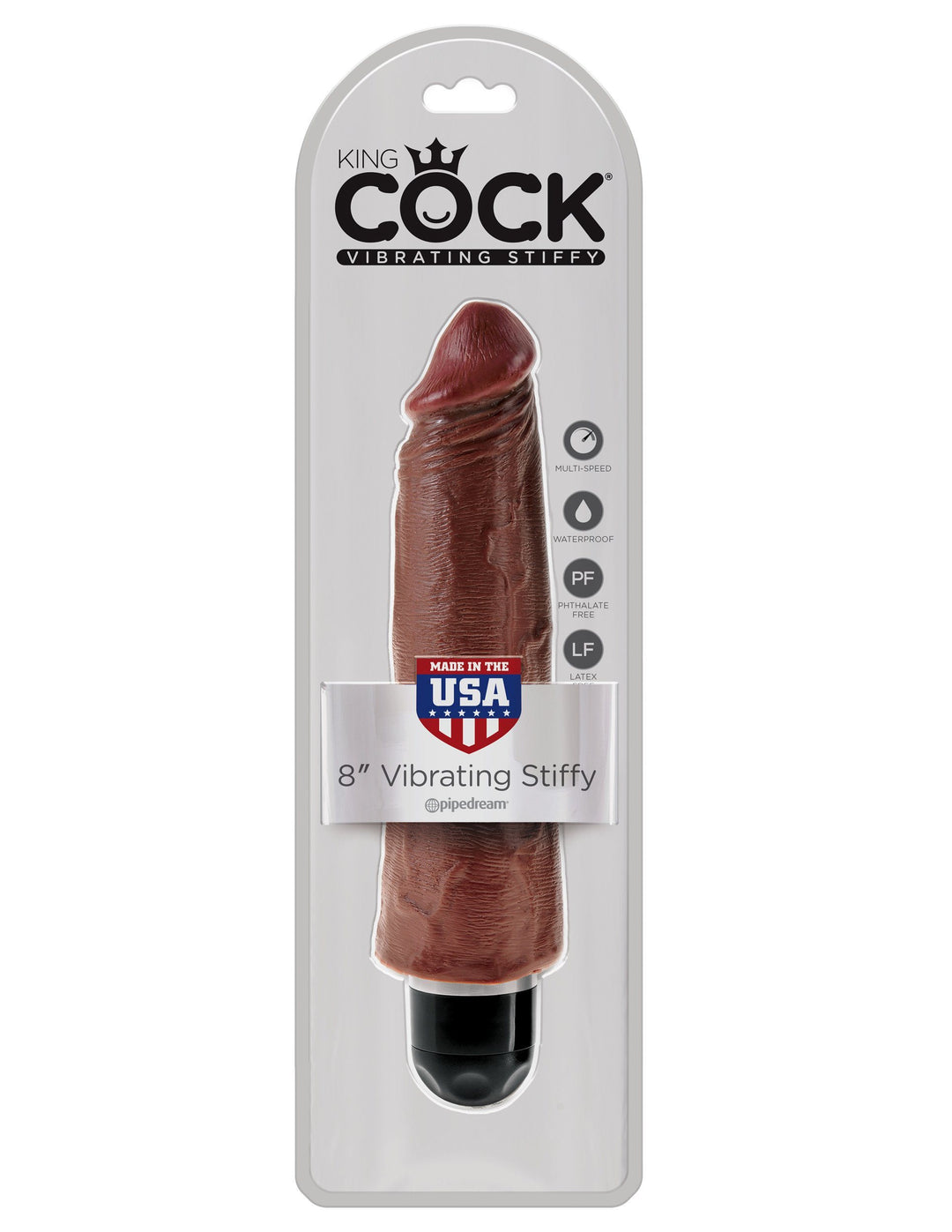 King Cock 8 in. Vibrating Stiffy - joujou.com.au