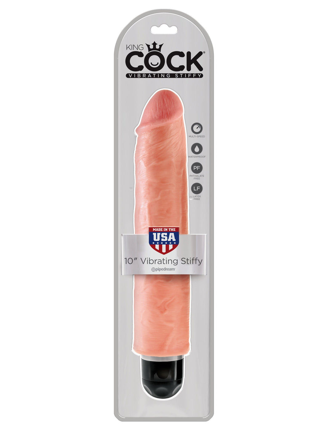 King Cock 10 in. Vibrating Stiffy - joujou.com.au