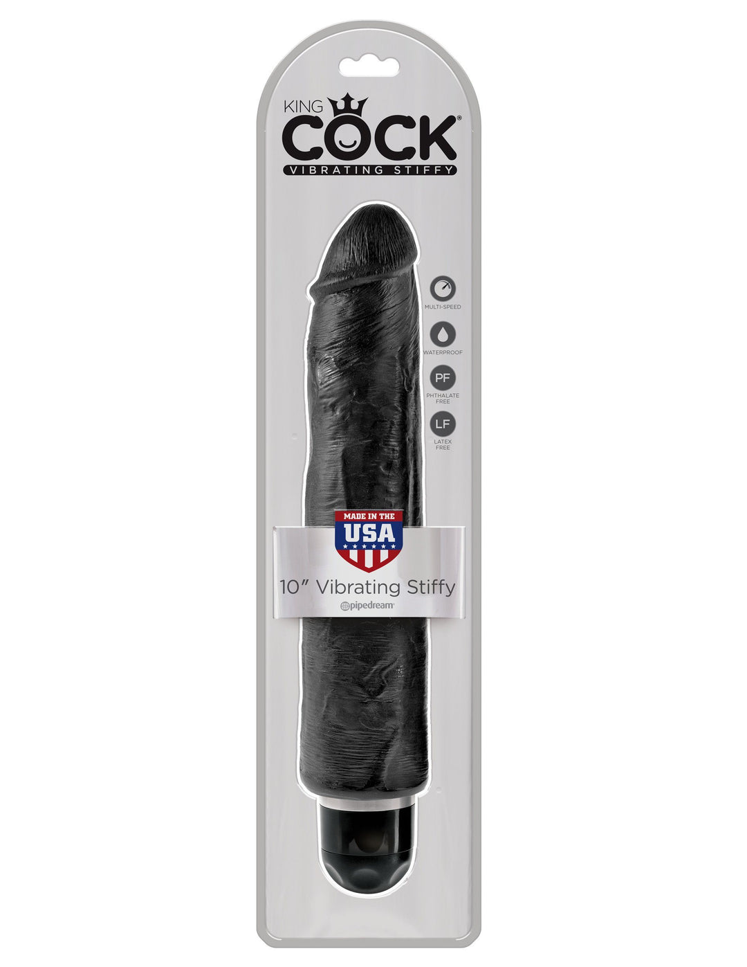 King Cock 10 in. Vibrating Stiffy - joujou.com.au