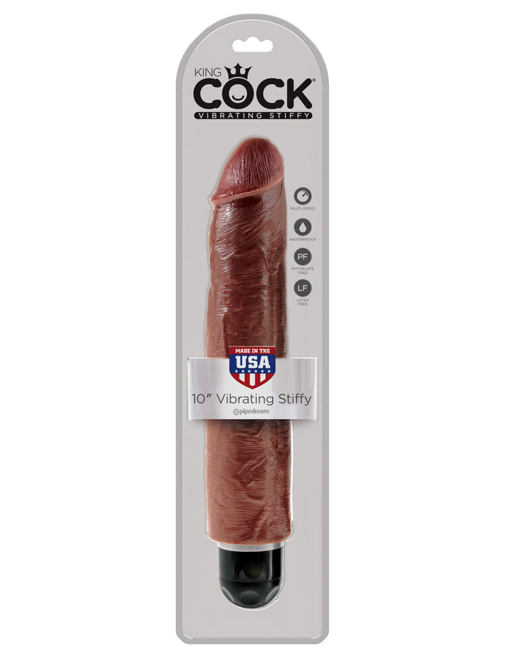 King Cock 10 in. Vibrating Stiffy - joujou.com.au