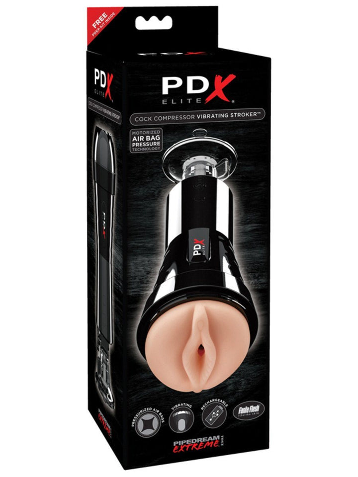 PDX ELITE Cock Compressor Vibrating Stroker - joujou.com.au