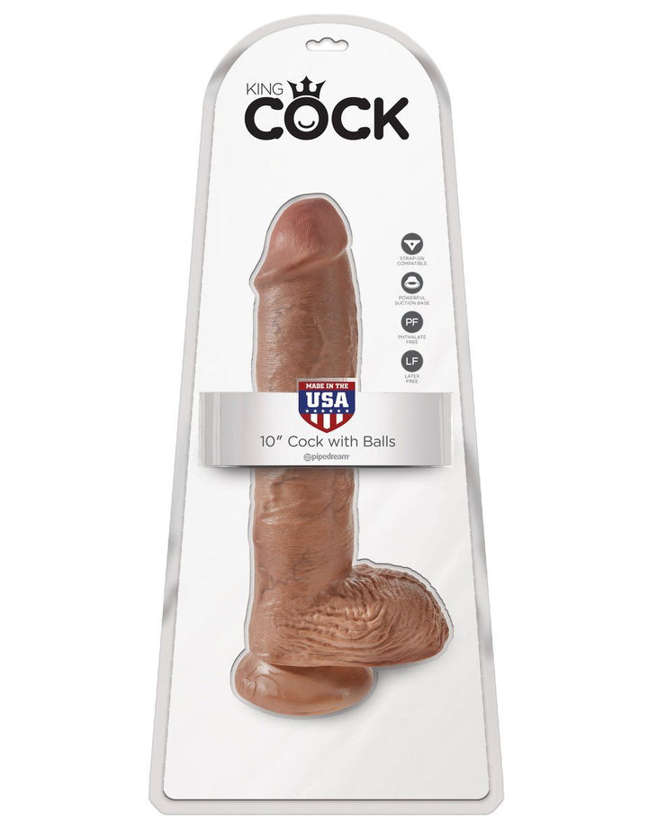 King Cock - 10 in. Cock With Balls - joujou.com.au