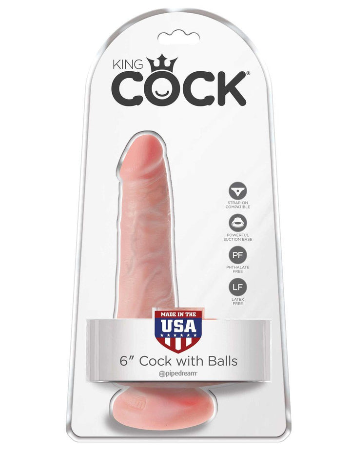 King Cock 6 In. Cock With Balls - joujou.com.au