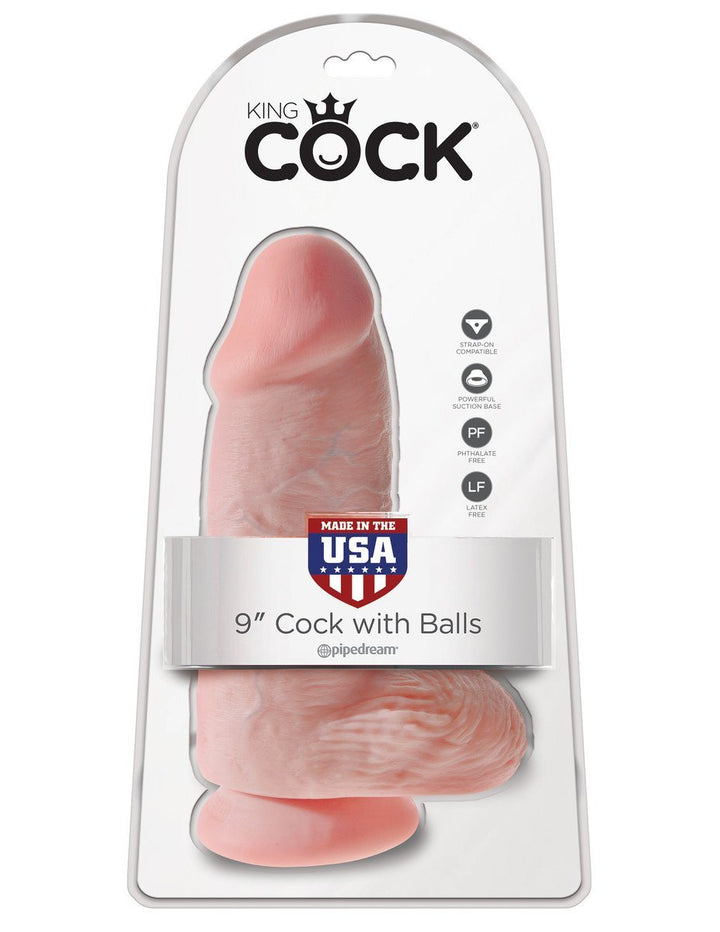 King Cock - Chubby 9 in. Cock With Balls - joujou.com.au
