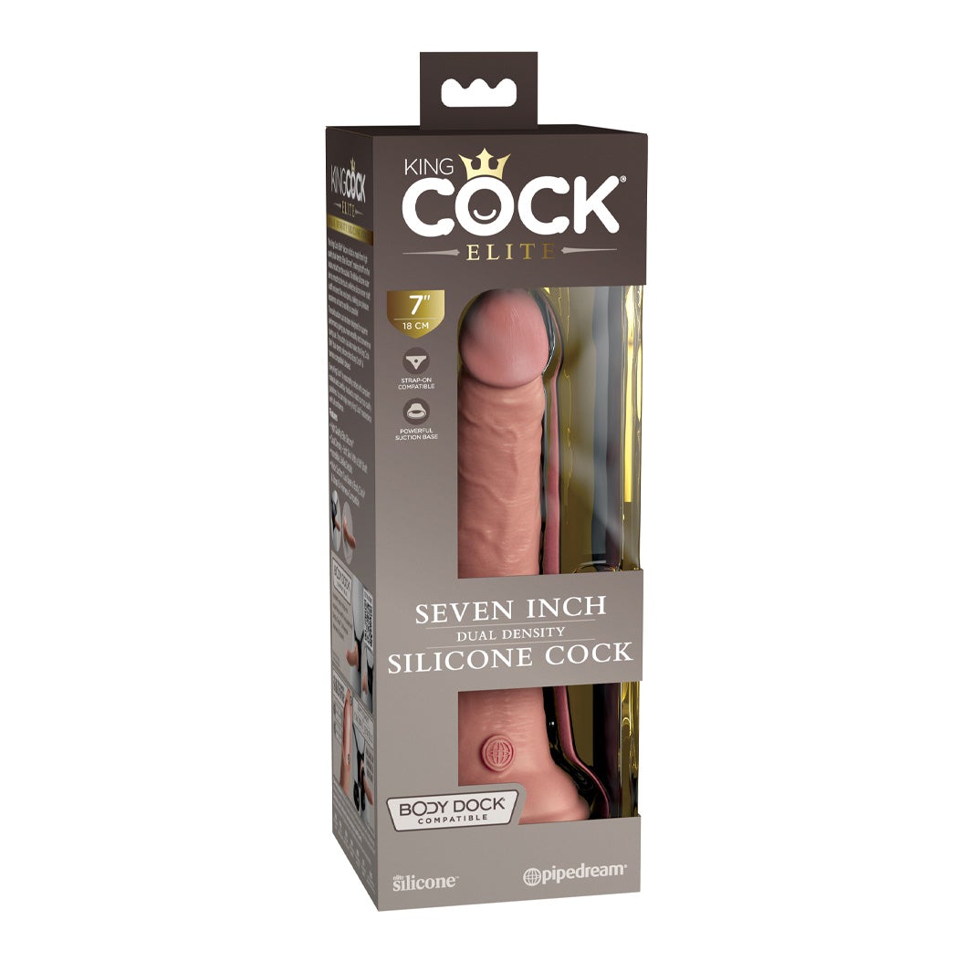 King Cock Elite 7 inch Silicone Dual Density Realistic Dildo - joujou.com.au