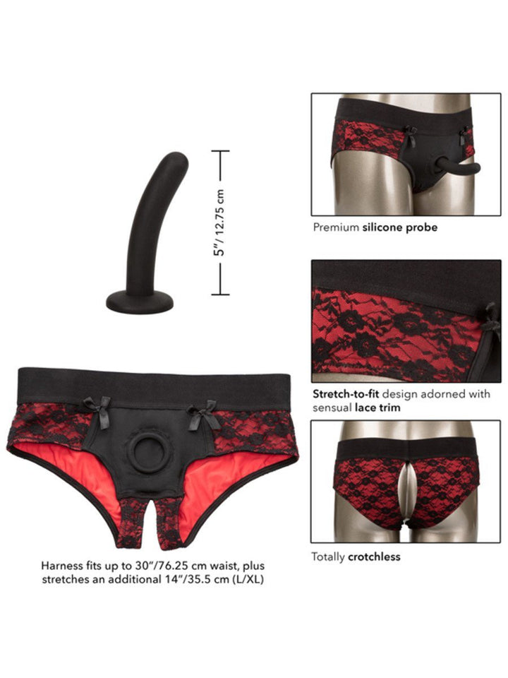 Scandal Crotchless Pegging Panty Set L/XL