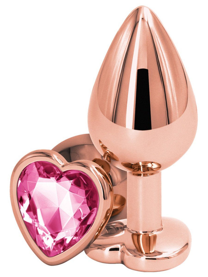 Rear Assets Rose Gold Heart Medium BUTT PLUG