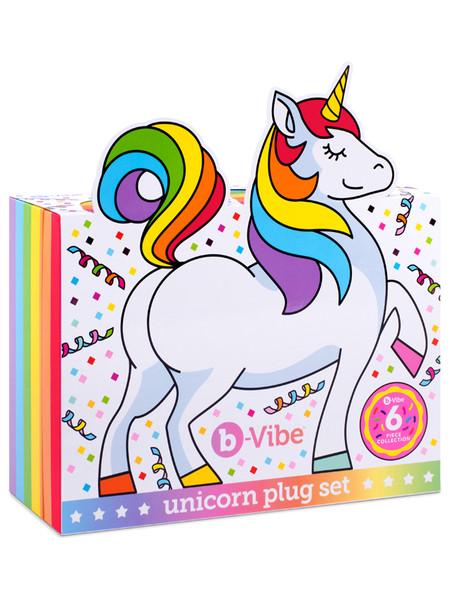 B-VIBE Unicorn Vibrating Butt Plug Set - joujou.com.au