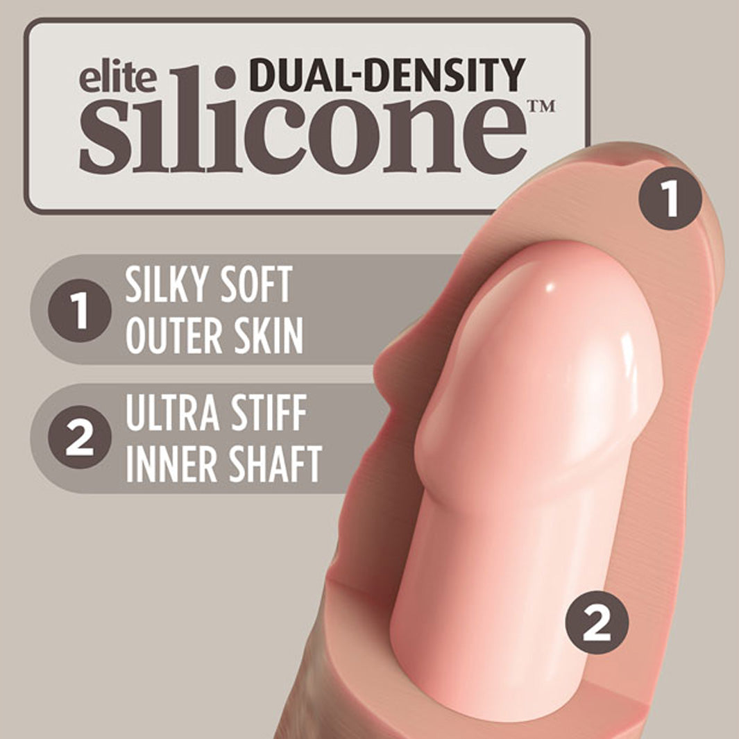 King Cock Elite 9 Inch Silicone Vibrating Dual Density Vibrator - joujou.com.au