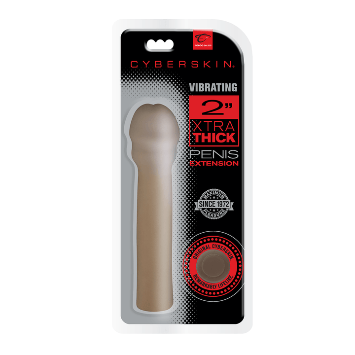 2 inch CYBERSKIN XTRA THICK VIBRATING PENIS EXTENSION