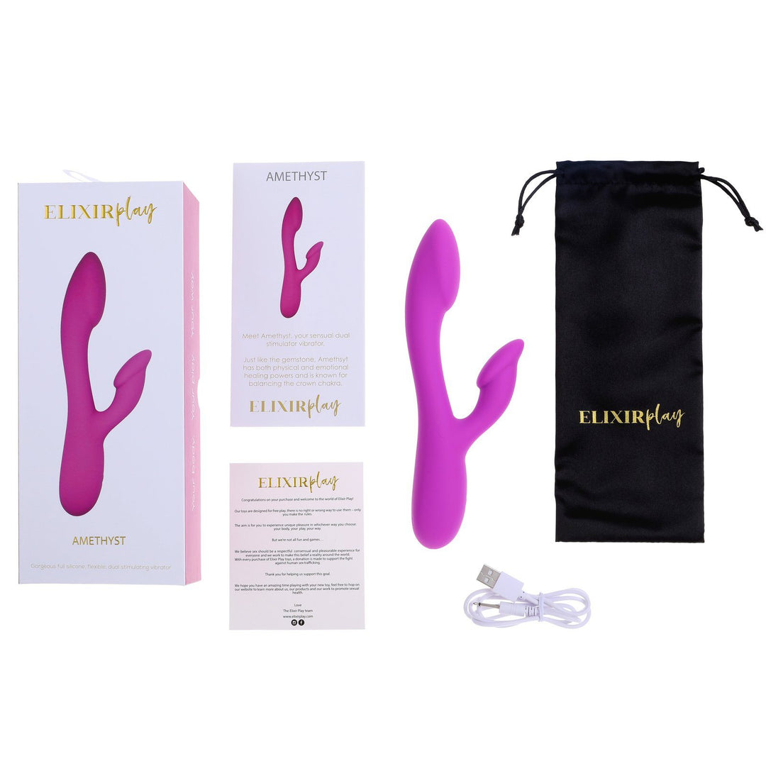 Elixir Play AMETHYST Flexible Rabbit Vibrator - joujou.com.au