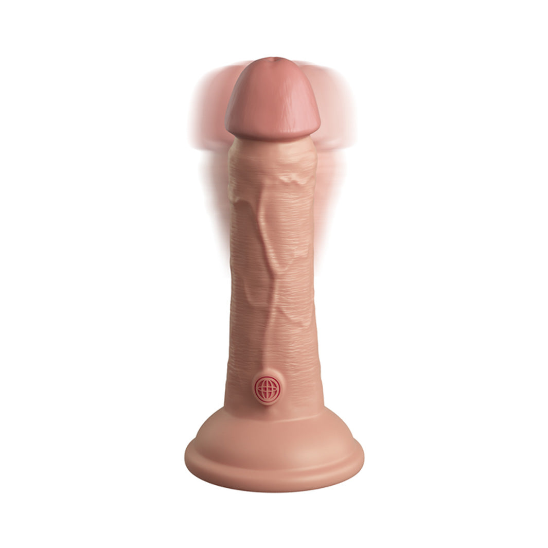 King Cock Elite 6 Inch Silicone Vibrating Dual Density Vibrator - joujou.com.au