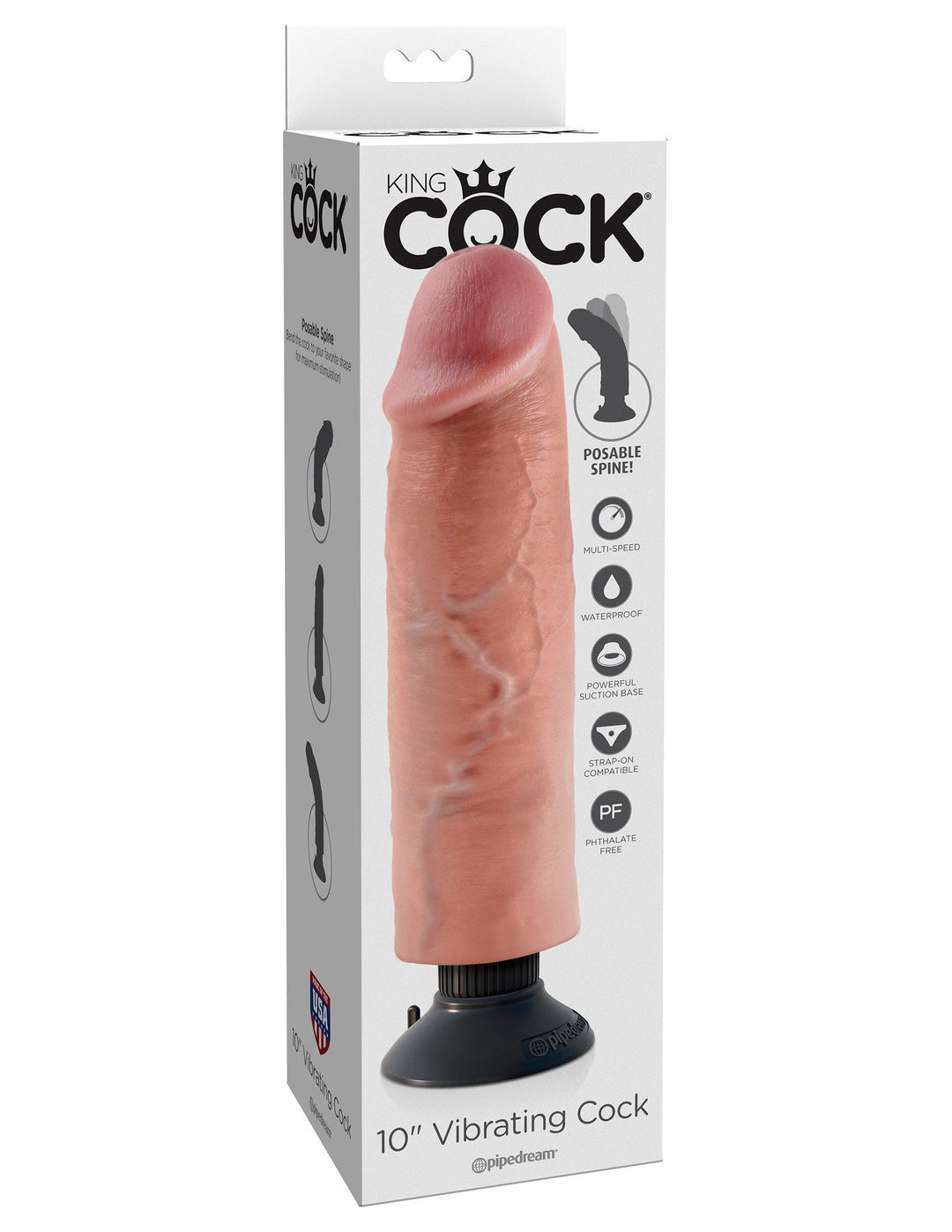 King Cock 10 in. Vibrating Cock - joujou.com.au