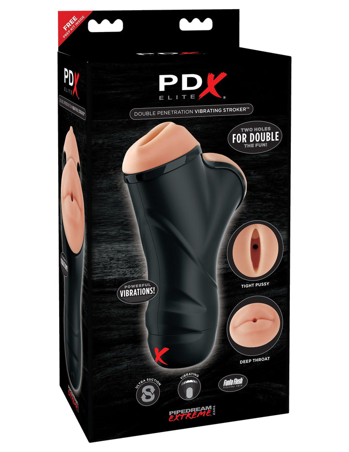 PDX ELITE DOUBLE PENETRATION VIBRATING STROKER - joujou.com.au