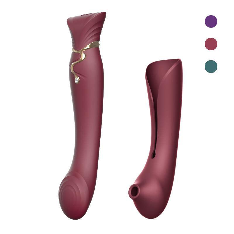 QUEEN SET By Zalo G-spot PulseWave Vibrator with Suction Sleeve - joujou.com.au