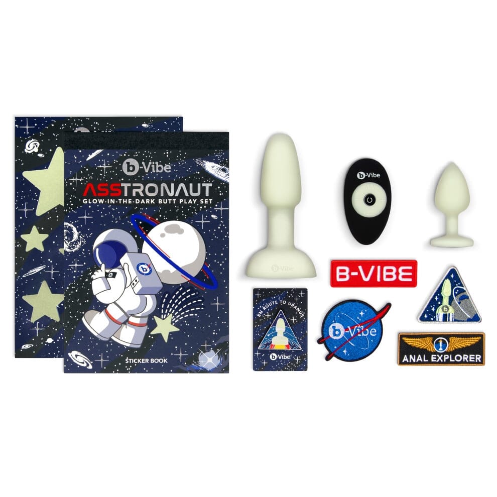 B-Vibe Asstronaut Glow-In-The-Dark Butt Play Set - joujou.com.au