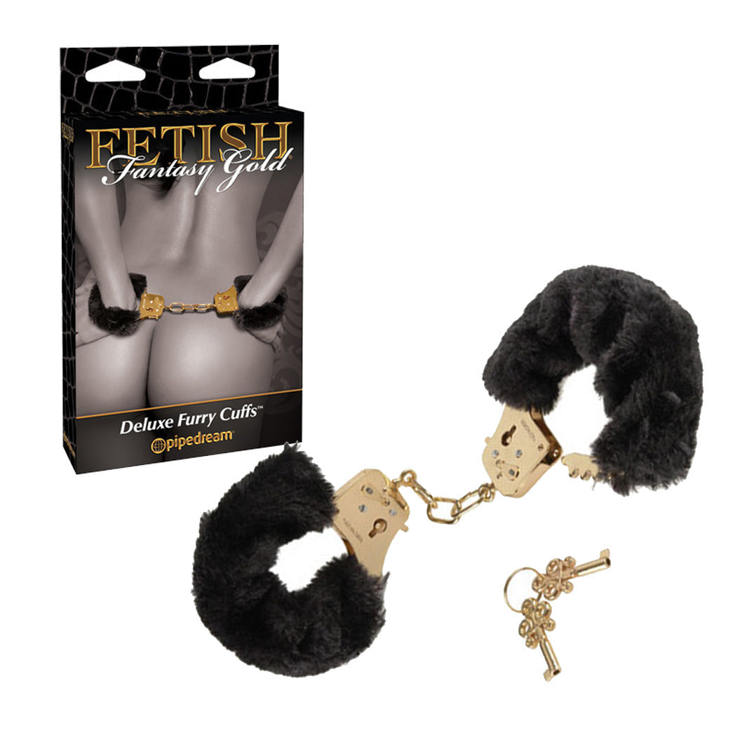 FETISH FANTASY GOLD DELUXE FURRY CUFFS - joujou.com.au