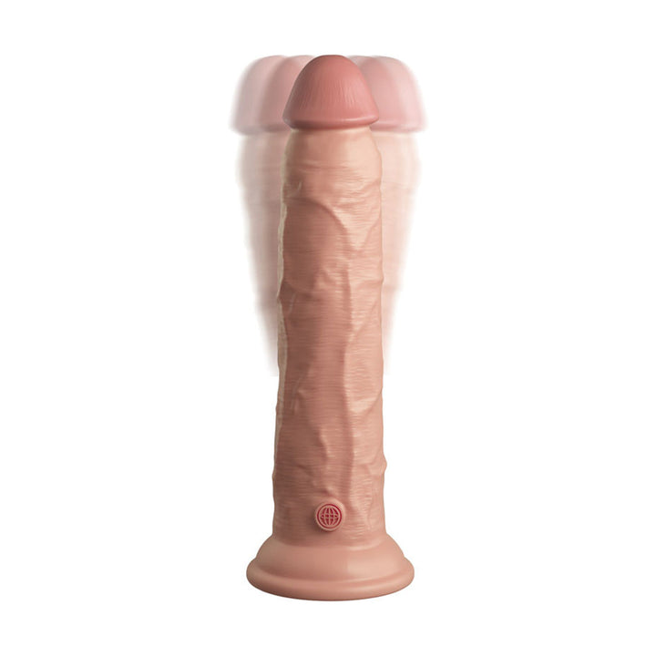 King Cock Elite 9 Inch Silicone Vibrating Dual Density Vibrator - joujou.com.au