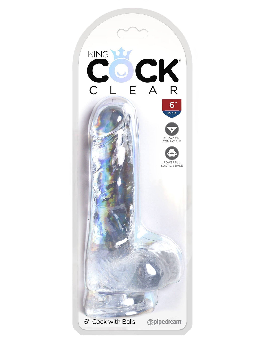 KING COCK CLEAR 6 IN. COCK WITH BALLS