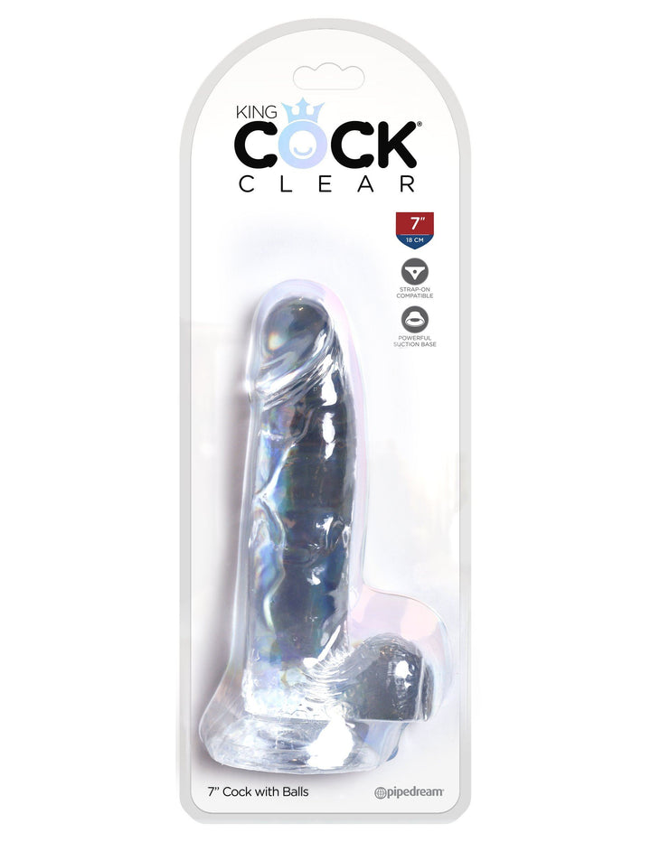 KING COCK CLEAR 7 IN. COCK WITH BALLS