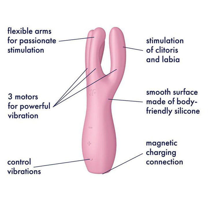 Satisfyer Threesome 3 Triple Head Stimulator - joujou.com.au